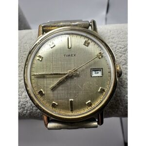Timex 1971 Vintage Mens Watch 33MM 6.5" Stretch Band For Parts Or Repair A27